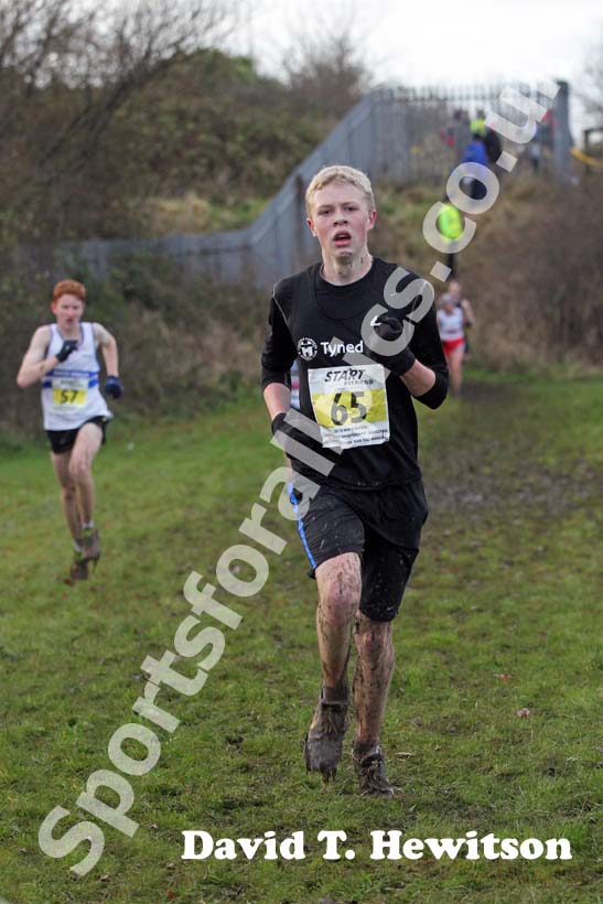 Yellow 65 finishing the under-17s 2012 North East Championships, Summerhill Country Park, Hartlepool.